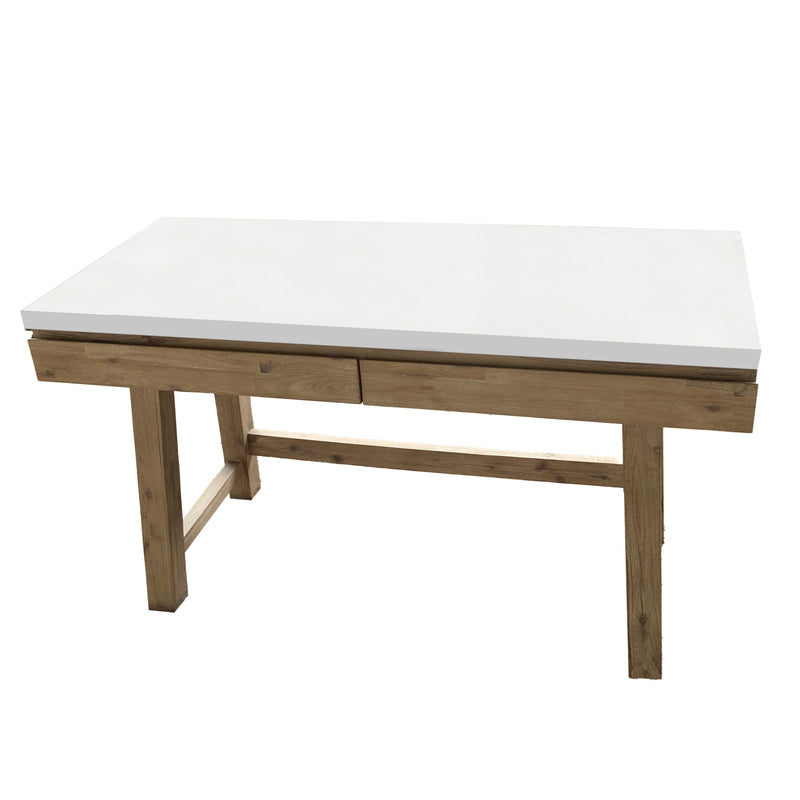 Stony 140cm Desk with Concrete Top White 