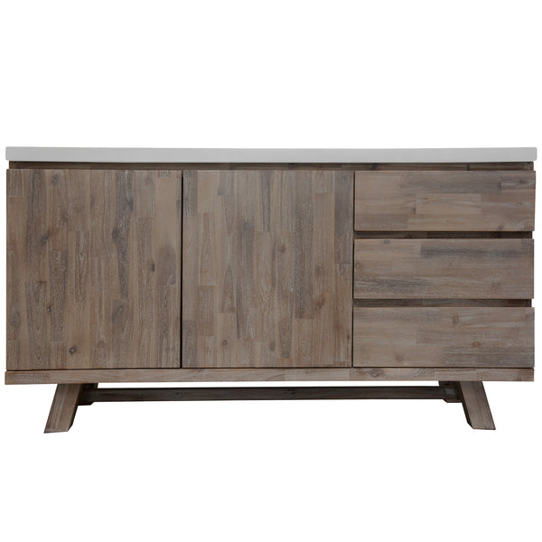 Stony 160cm Buffet with Concrete Top White 
