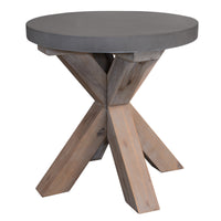 Stony Lamp Table with Concrete Top Grey 50cm - Round