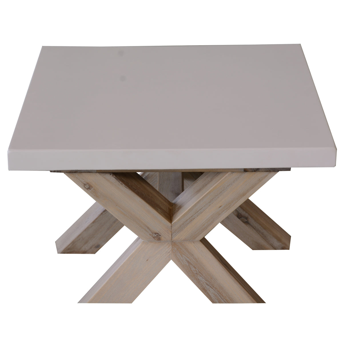 Stony Lamp Table with Concrete Top White 60cm - Square