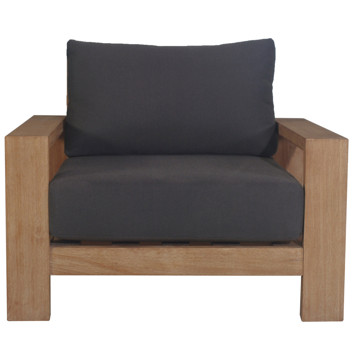 Stud 1 Seater Outdoor Patio Chair Sofa Lounge Eucalyptus Solid Timber Wood Frame