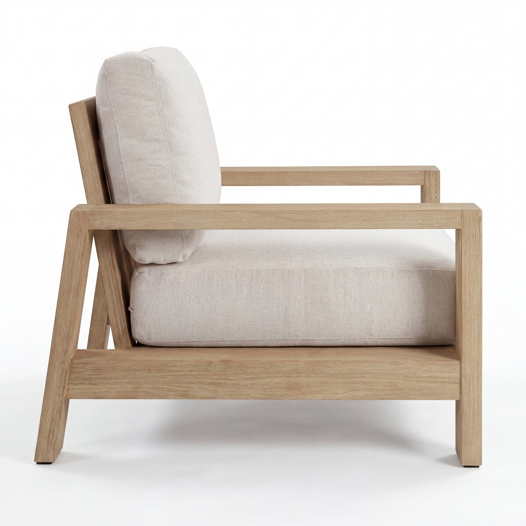 Stud 1 Seater Outdoor Sofa Lounge Chair White Wash