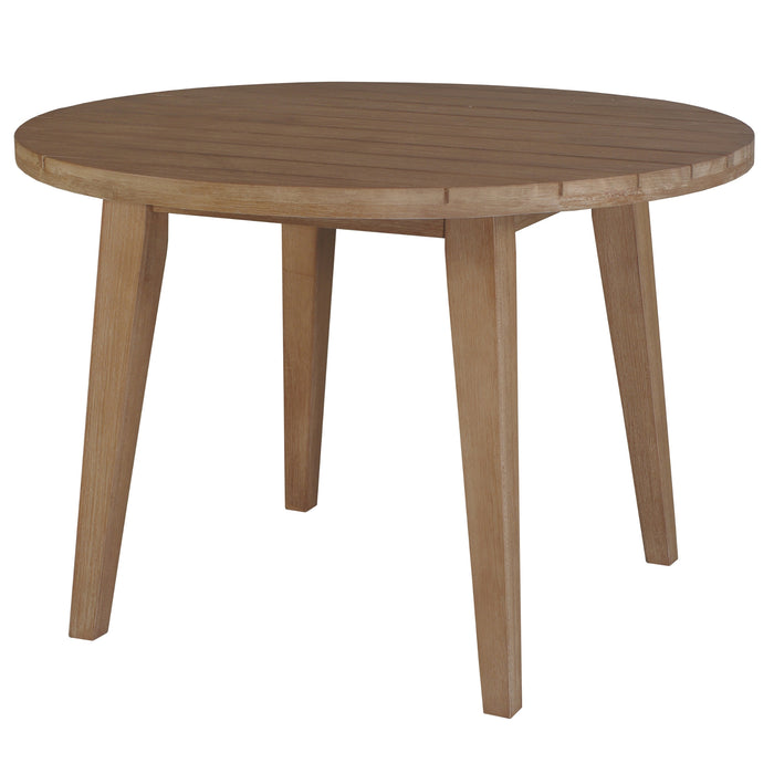 Stud 110cm Round Outdoor Patio Dining Table Eucalyptus Solid Timber Wood Frame