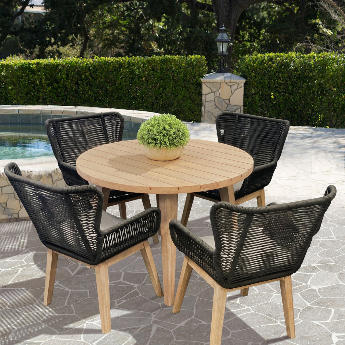 Stud 110cm Outdoor Round Dining Table