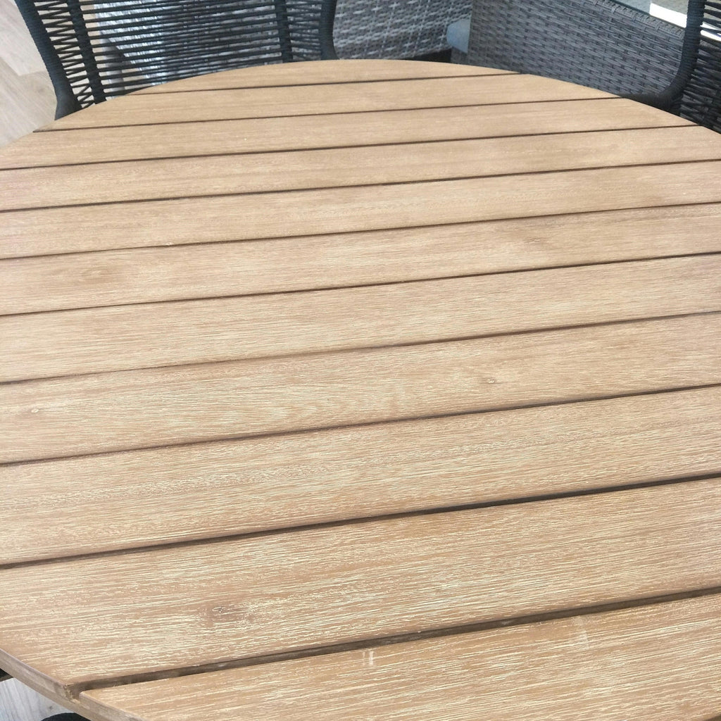 Stud 110cm Round Outdoor Patio Dining Table Eucalyptus Solid Timber Wood Frame
