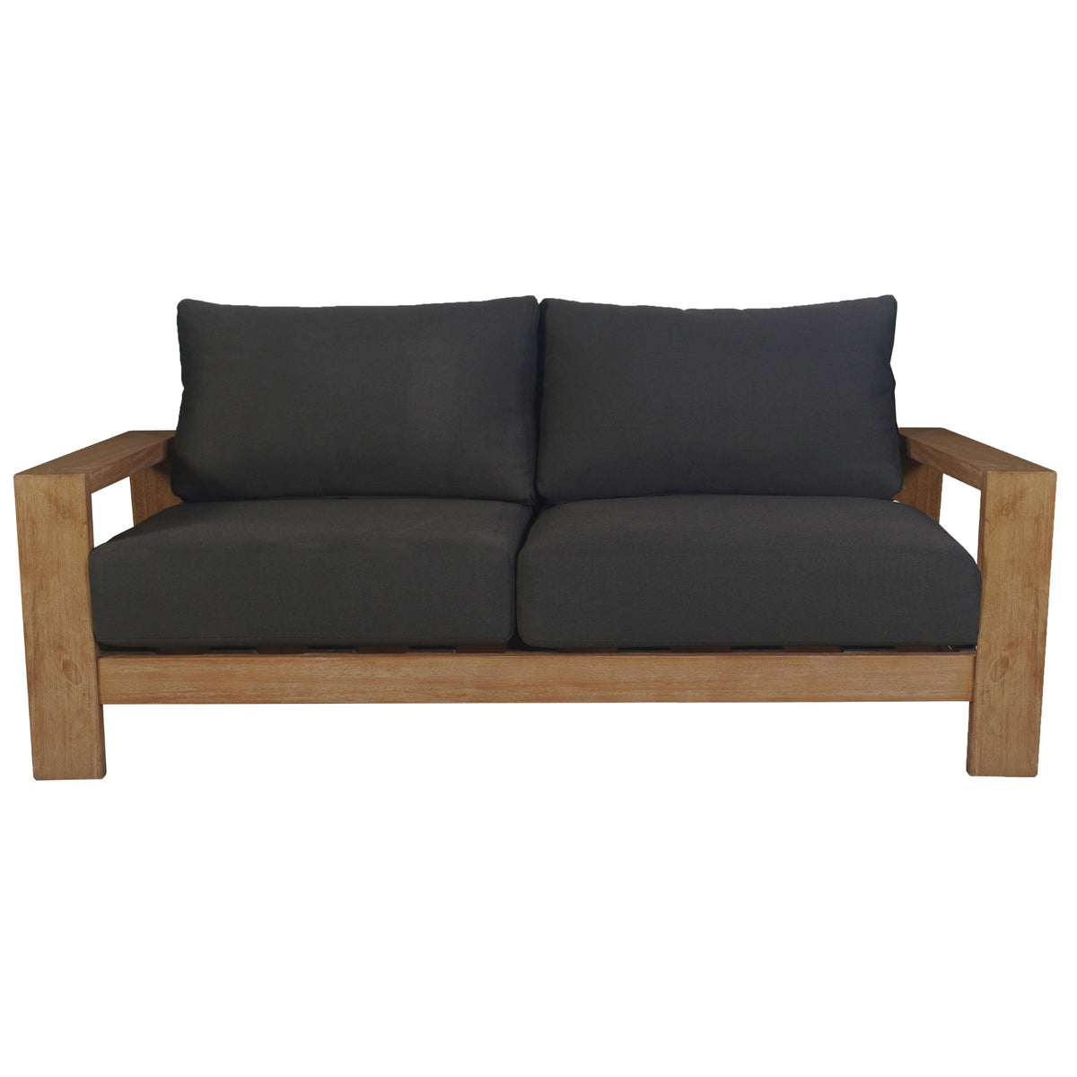 Stud 2 Seater Outdoor Patio Sofa Lounge Eucalyptus Solid Timber Wood Frame