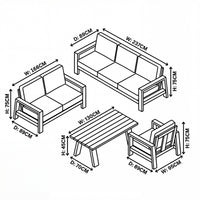 Stud 2 Seater Outdoor Sofa Lounge White Wash