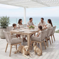 Stud 220cm Outdoor Dining Table White Wash