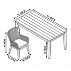 Stud 220cm Outdoor Dining Table White Wash
