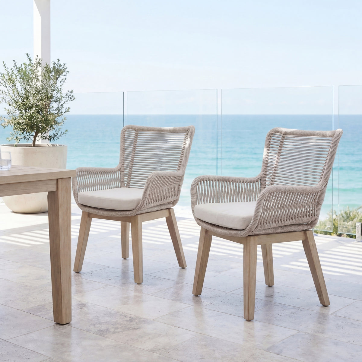 Stud 2pc Set Outdoor Chair White Wash