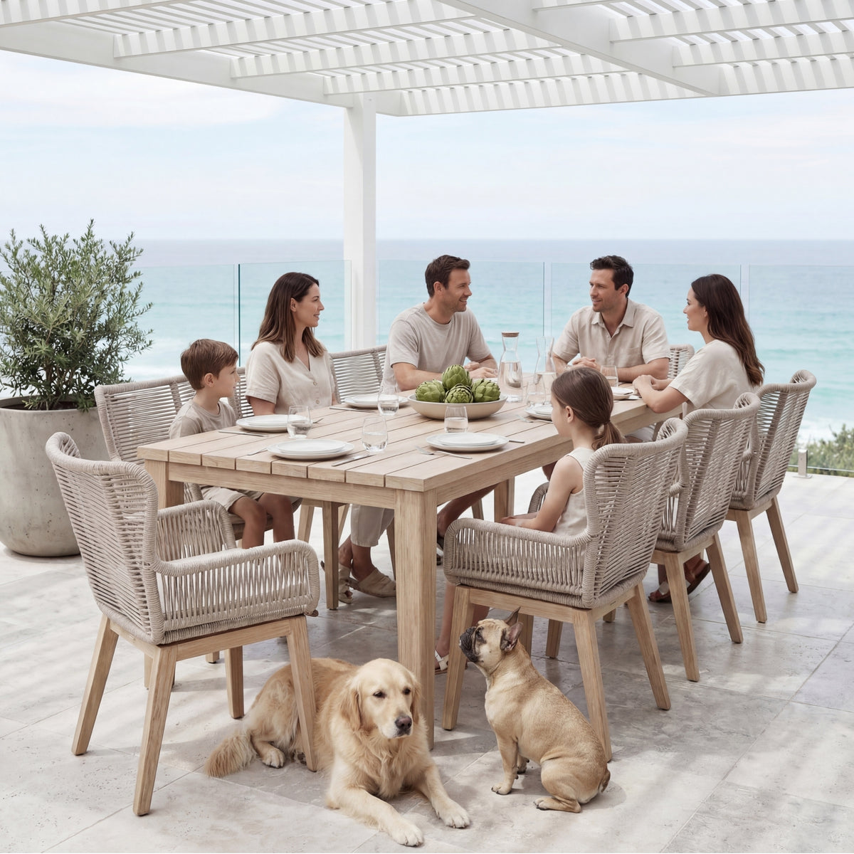 Stud 2pc Set Outdoor Chair White Wash