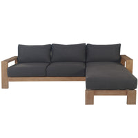 Stud 3 Seater Outdoor Patio Reversible Chaise Sofa Lounge Eucalyptus Solid Wood