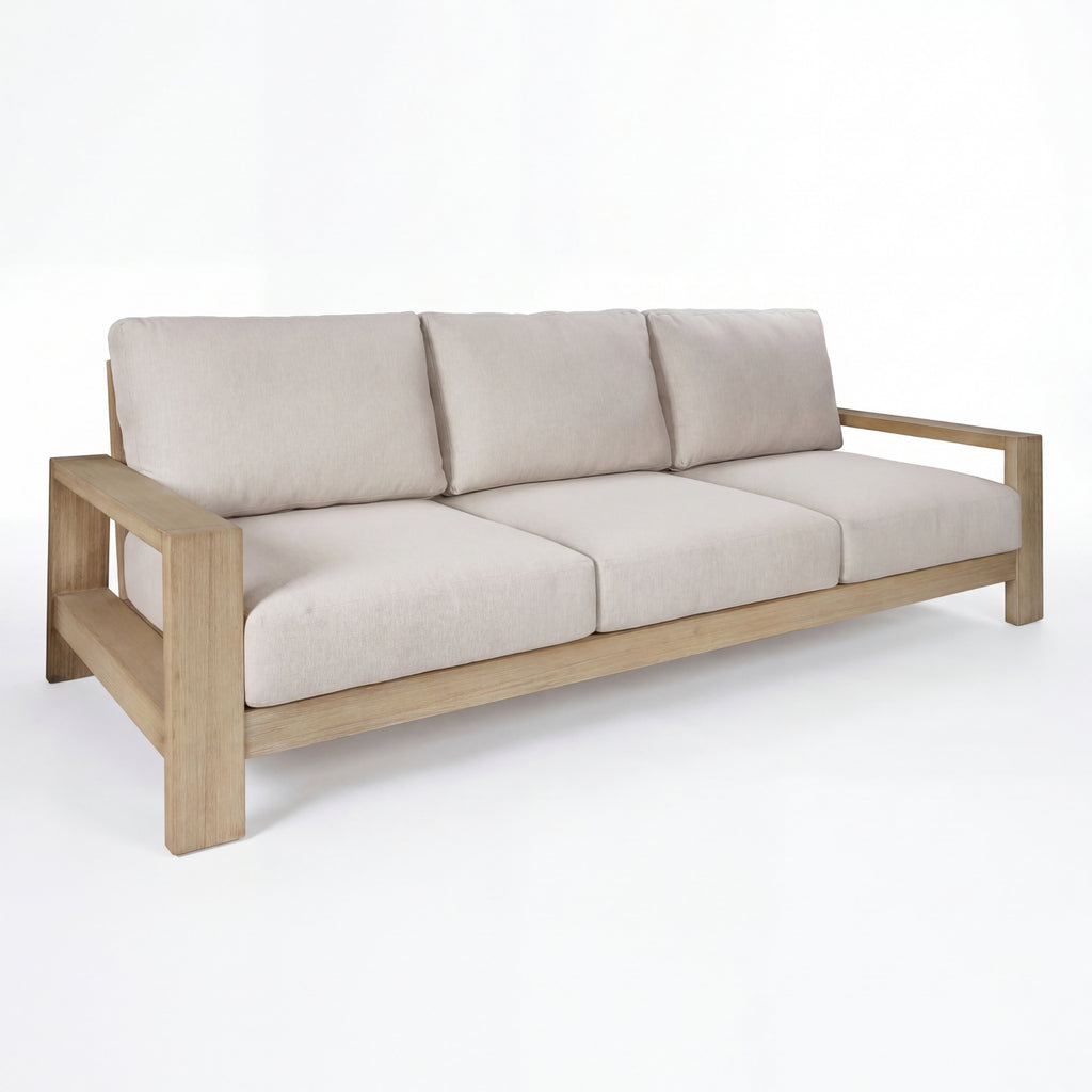 Stud 3 Seater Outdoor Sofa Lounge White Wash