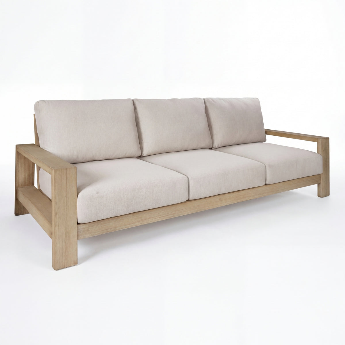 Stud 3 Seater Outdoor Sofa Lounge White Wash