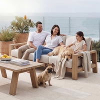 Stud 3 Seater Outdoor Sofa Lounge White Wash