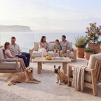 Stud 3 Seater Outdoor Sofa Lounge White Wash