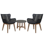 Stud 3pc 1+1 Seater Outdoor Sofa Chair Lounge Set with Polycement Side Table