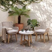 Stud 3pc Chat Set Outdoor Chair Coffee Table White Wash