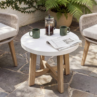Stud 3pc Chat Set Outdoor Chair Coffee Table White Wash