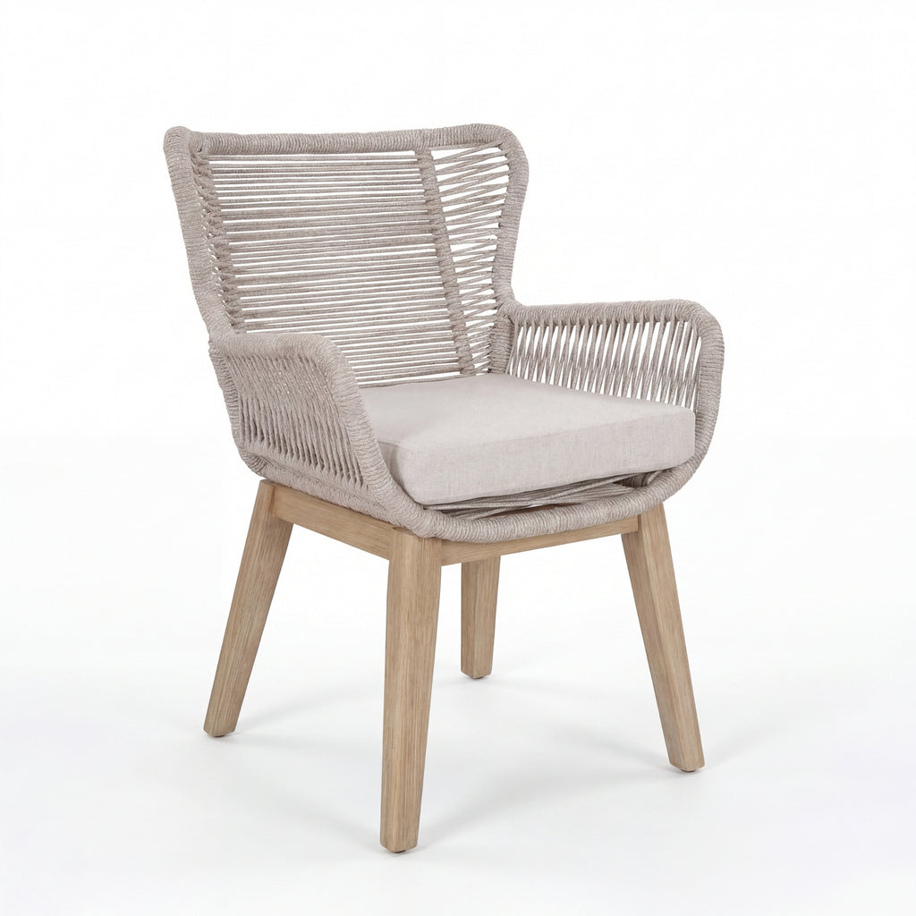 Stud 3pc Chat Set Outdoor Chair Coffee Table White Wash