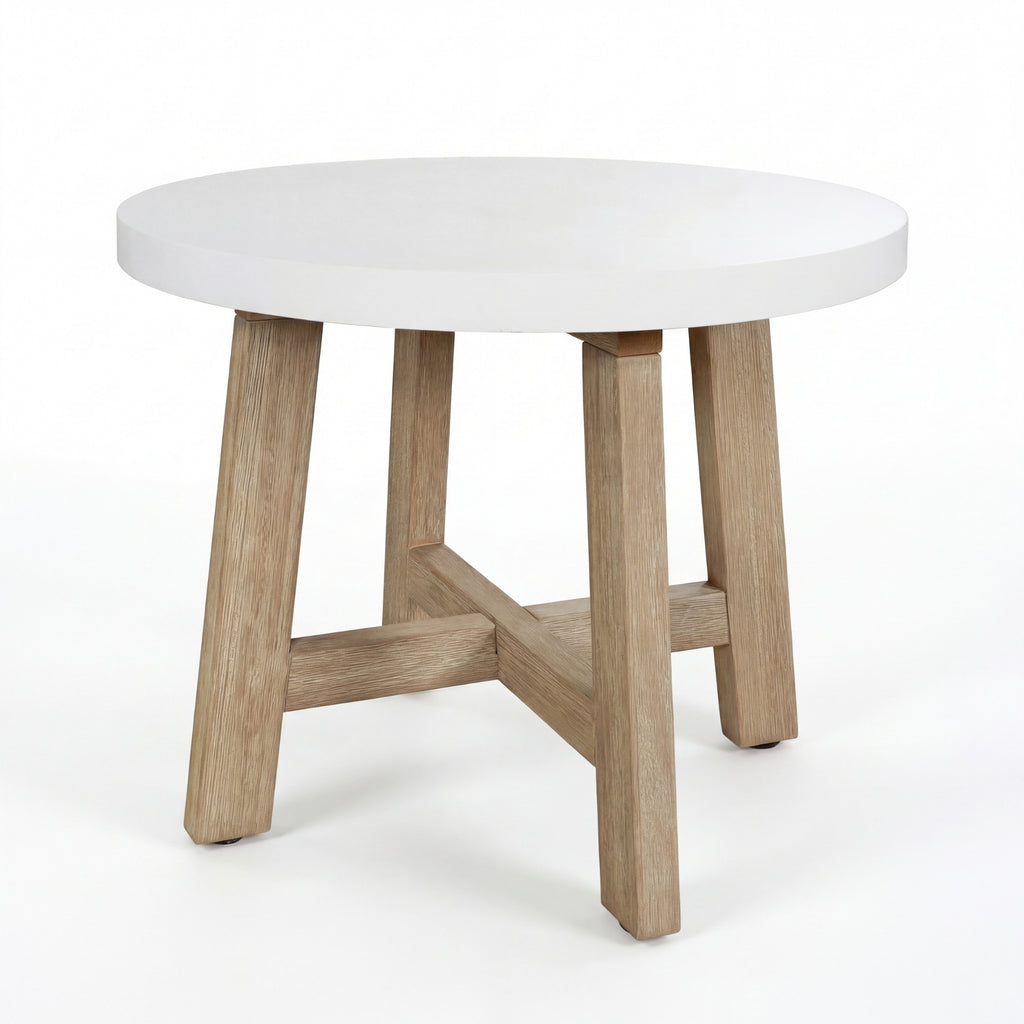 Stud 3pc Chat Set Outdoor Chair Coffee Table White Wash