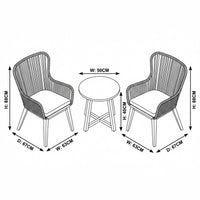 Stud 3pc Chat Set Outdoor Chair Coffee Table White Wash