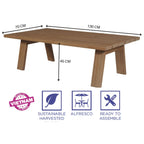 Stud 4pc 3+2+1 Seater Outdoor Patio Sofa Lounge Set Solid Timber Coffee Table