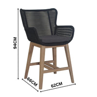 Stud 7pc Outdoor High Bar Dining Set 6 Barstool Chair 240cm Timber Table