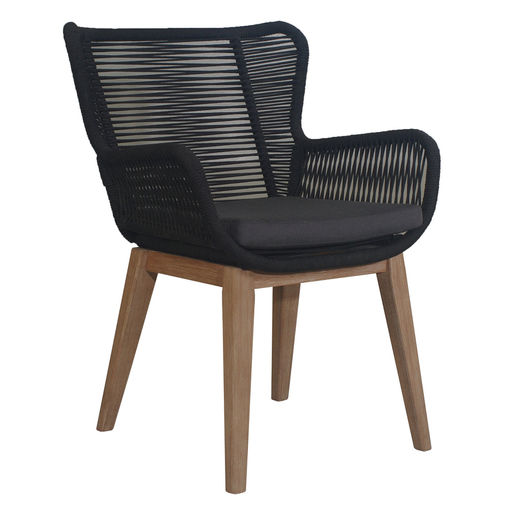Stud 9pc Outdoor Dining Set 8pc Rope Chair with 220cm Solid Timber Wood Table