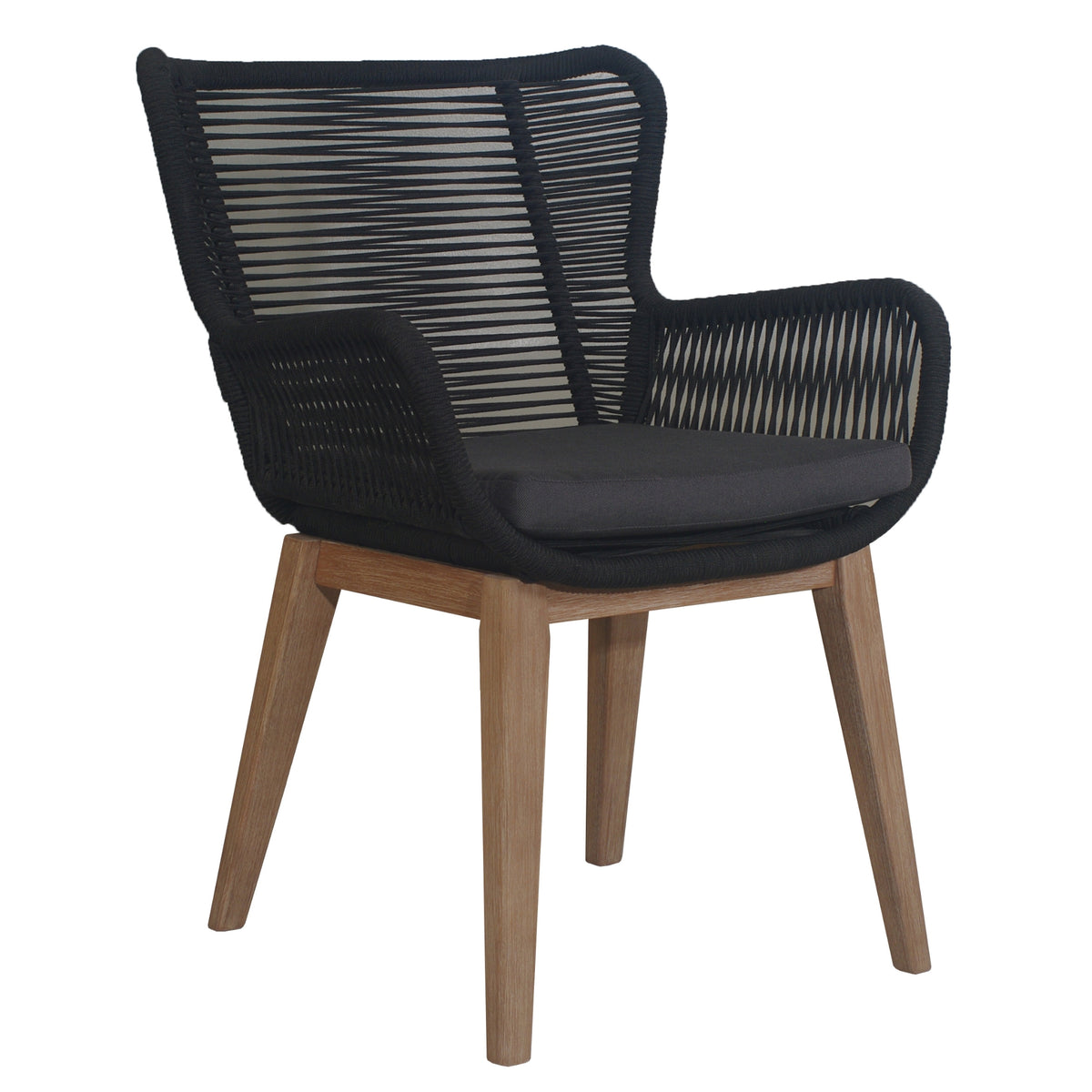 Stud 9pc Outdoor Dining Set 8pc Rope Chair with 220cm Solid Timber Wood Table