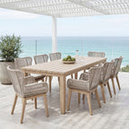 Stud 9pc Set Outdoor Dining Table Chair White Wash