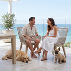Stud 9pc Set Outdoor Dining Table Chair White Wash