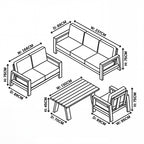 Stud Outdoor Coffee Table White Wash