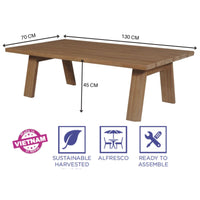 Stud Outdoor Patio Coffee Table Eucalyptus Solid Timber Wood Frame