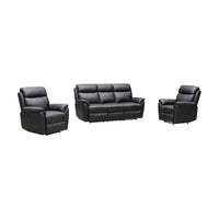 Sundance 3+1+1 Seater Set Recliner Split Leather Lounge Chair Black