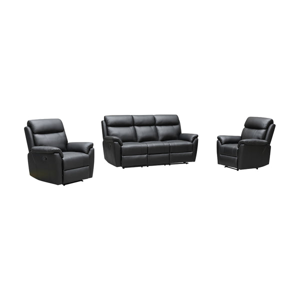 Sundance 3+1+1 Seater Set Recliner Split Leather Lounge Chair Black