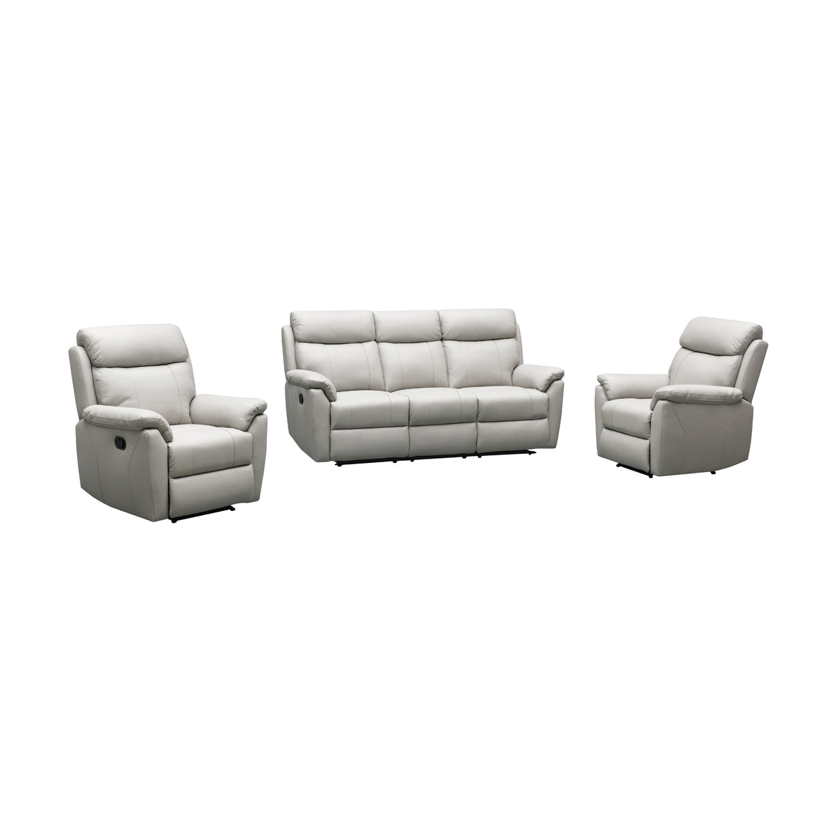 Sundance 3+1+1 Seater Set Recliner Split Leather Lounge Chair Light Grey