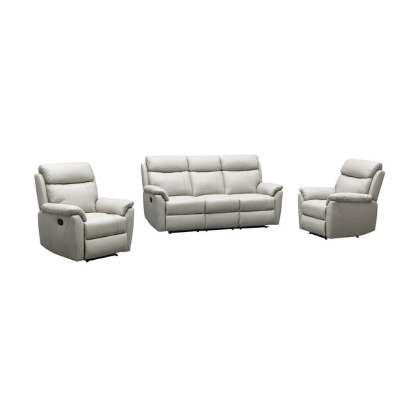 Sundance 3+1+1 Seater Set Recliner Split Leather Lounge Chair Light Grey