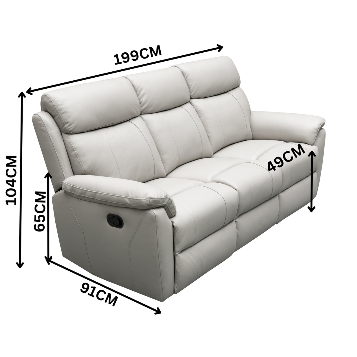 Sundance 3+1+1 Seater Set Recliner Split Leather Lounge Chair Light Grey