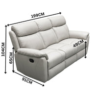Sundance 3+1+1 Seater Set Recliner Split Leather Lounge Chair Light Grey