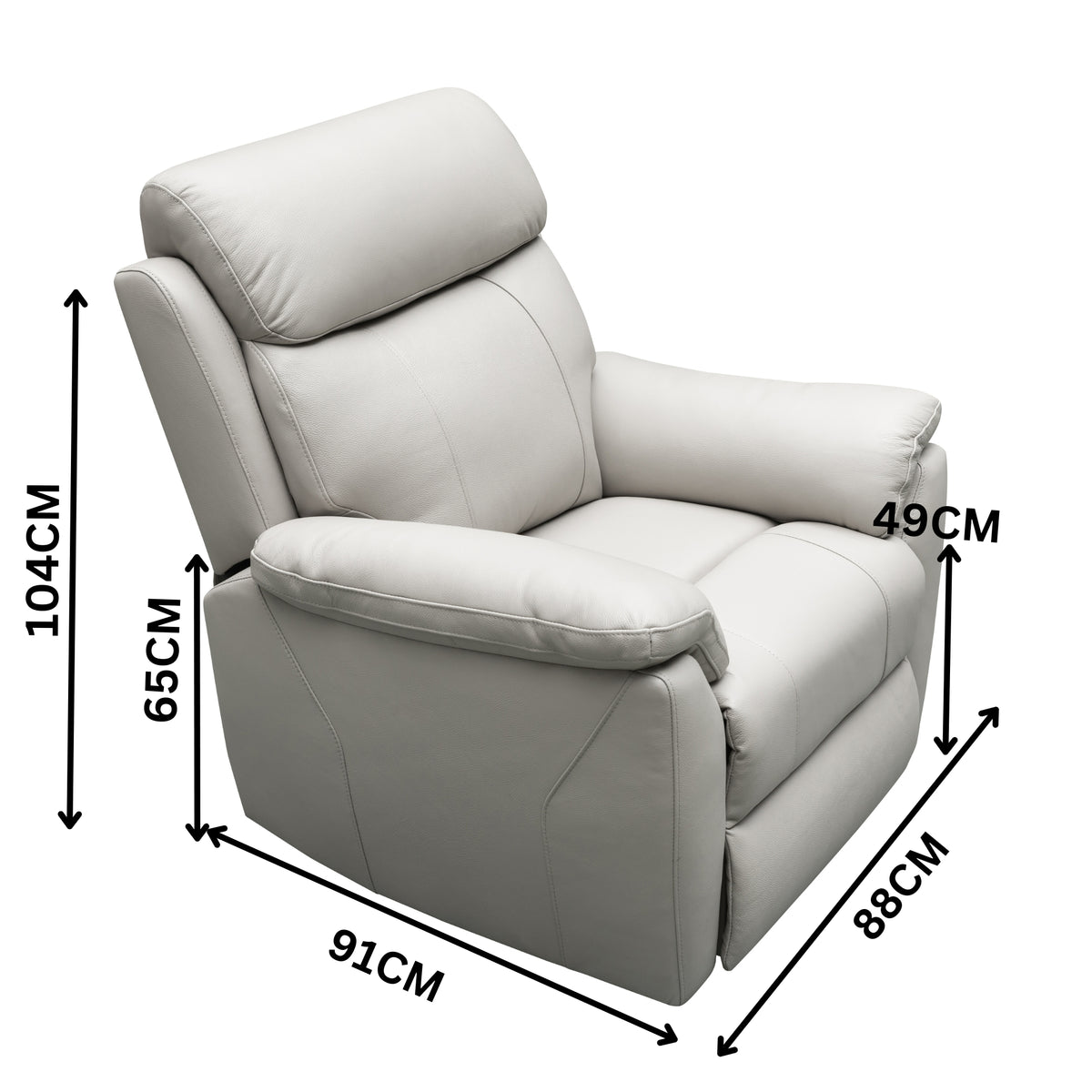 Sundance 3+1+1 Seater Set Recliner Split Leather Lounge Chair Light Grey