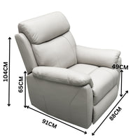 Sundance 3+1+1 Seater Set Recliner Split Leather Lounge Chair Light Grey