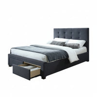 Sundance Double Bed Frame Storage Drawer Mid Grey