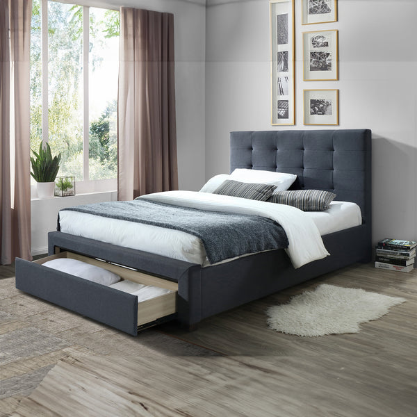 Sundance King Singe Bed Frame Storage Drawer Mid Grey