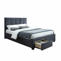 Sundance Queen Bed Frame Storage Drawer Mid Grey