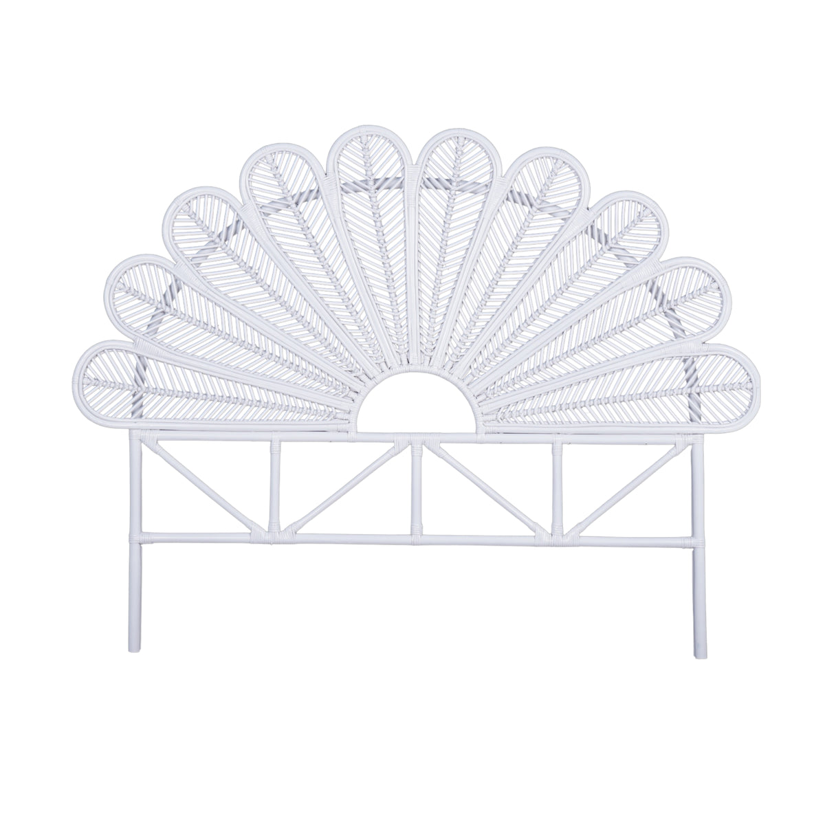 Sunny Double Rattan Cane Bed Head Headboard White
