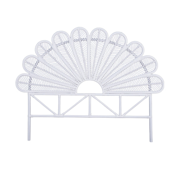 Sunny Double Rattan Cane Bed Head Headboard White