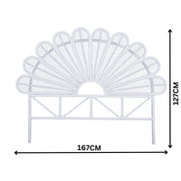 Sunny Double Rattan Cane Bed Head Headboard White