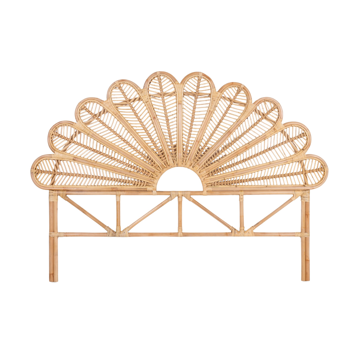 Sunny King Single Rattan Cane Bed Head Headboard Natural