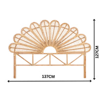 Sunny King Single Rattan Cane Bed Head Headboard Natural